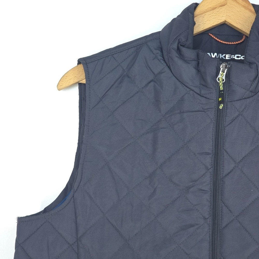 Hawke & Co Quilted Puffer Vest Men's Large Gray Performance Full Zip Cozy Preppy - Picture 9 of 16
